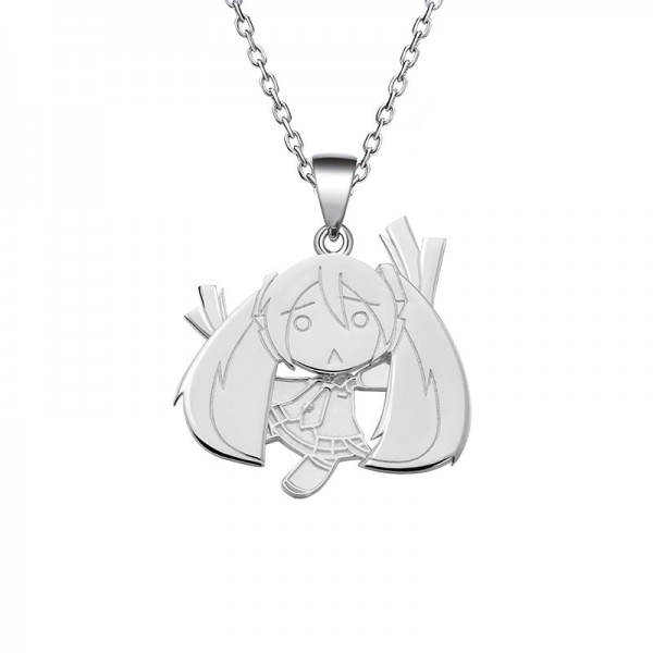初音未来正版授权摇摆吊坠Q版吊坠 Miku饰品 925银-摇摆旋律吊坠蜡绳版